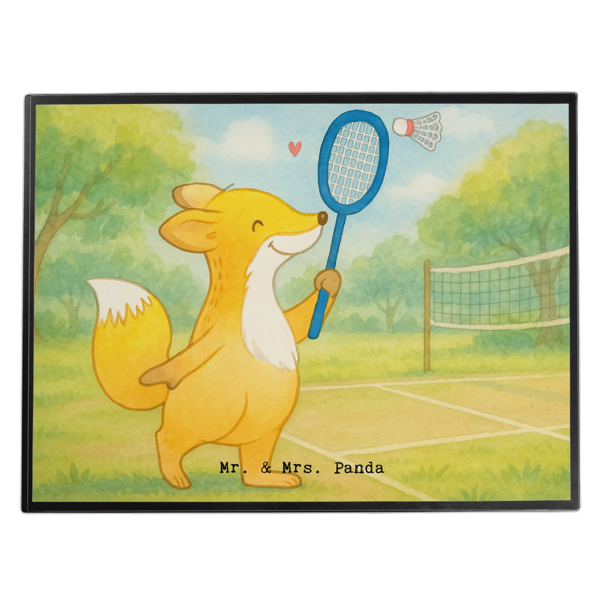 Podkładka na biurko lis grać w badmintona Design Prezent, Dyscyplina sportowa, Darować, Dziękuję, Dzięki, Wyróżnienie, Wygrana, Sportowiec