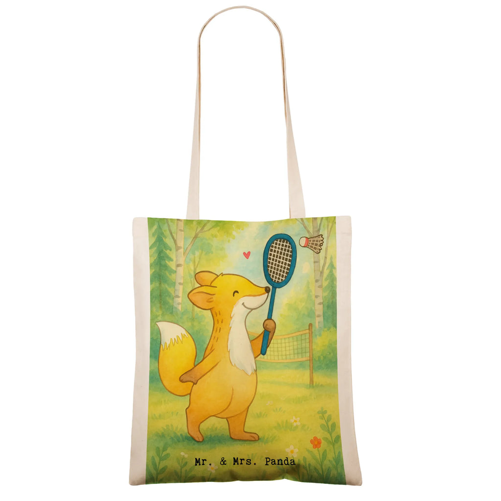 Tote bag Fox play badminton Design Gift, giving, thank you, award, profit, athlete, Play shuttlecock