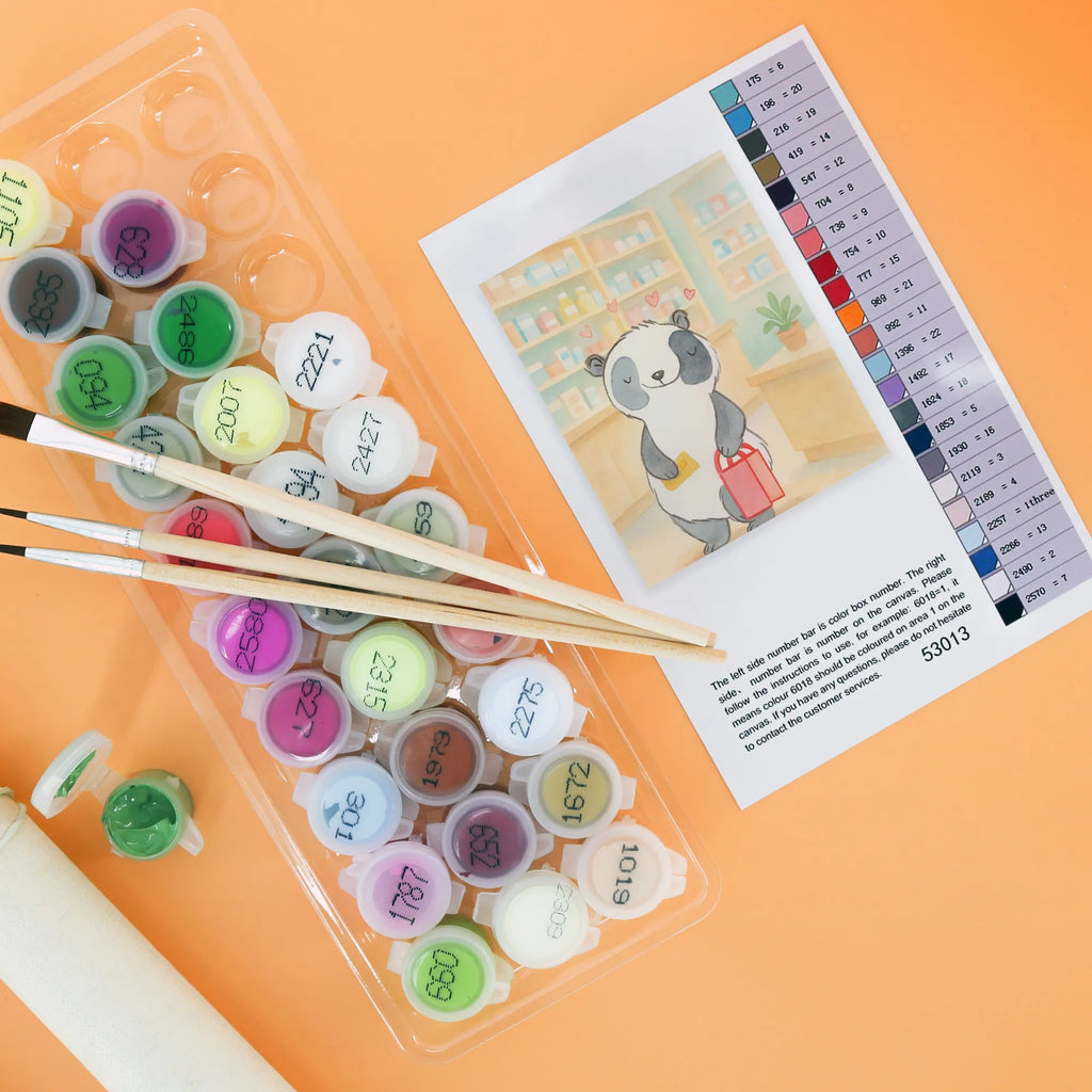 Paint by Numbers panda Shopping Design Gift, giving, thank you, award, profit, athlete