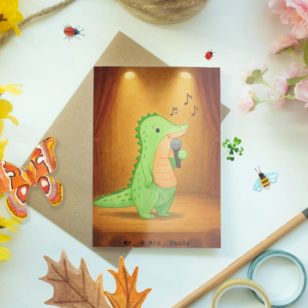 Greetings card crocodile To sing Design friendship, grandpa, Easter cards, wedding, gift ideas, money gifts, folding card, Love greeting card, Christmas cards, boyfriend, grandma, boy, Valentine&#39;s Day card, wedding card, favorite person, greeting card, high school graduation, Voucher card, encouragement, Baptism, woman, girlfriend, birthday card, man, Gift, giving, thank you, award, profit, athlete, Singing, live performance, vocals, hobby singers