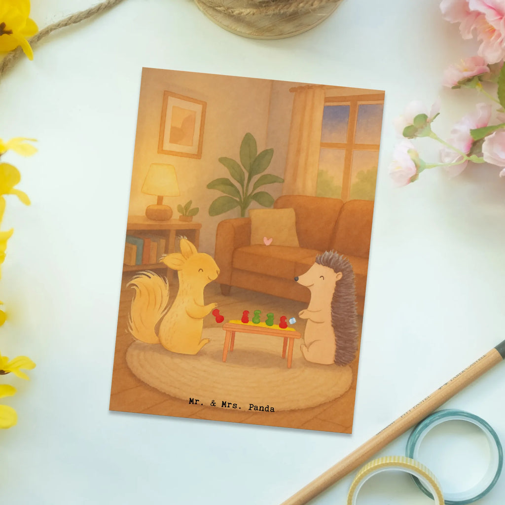 Postcard Squirrel board games Design Gift, giving, thank you, award, profit, athlete, game night, games, Board games