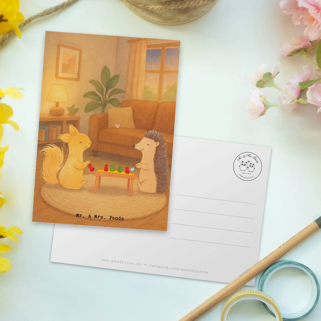 Postcard Squirrel board games Design Gift, giving, thank you, award, profit, athlete, game night, games, Board games