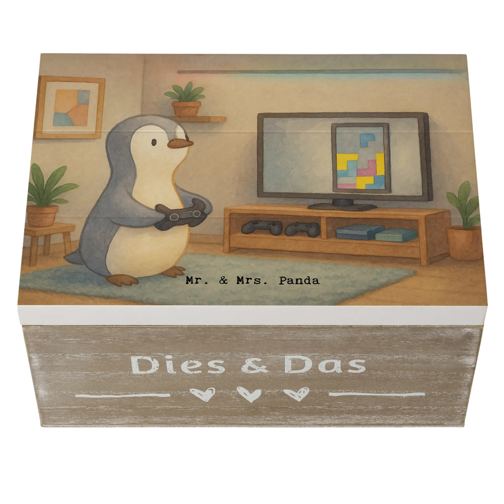 Wooden chest penguin Gamble Design Gift, giving, thank you, award, profit, athlete, Gambling, video games