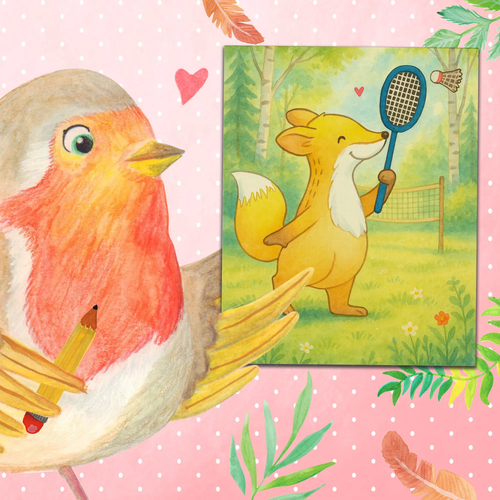 Malowanie według numerów lis grać w badmintona Design Prezent, Dyscyplina sportowa, Darować, Dziękuję, Dzięki, Wyróżnienie, Wygrana, Sportowiec