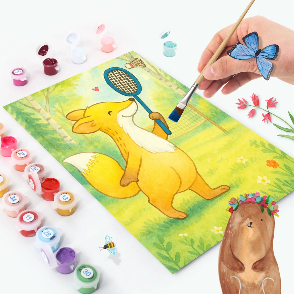 Malowanie według numerów lis grać w badmintona Design Prezent, Dyscyplina sportowa, Darować, Dziękuję, Dzięki, Wyróżnienie, Wygrana, Sportowiec