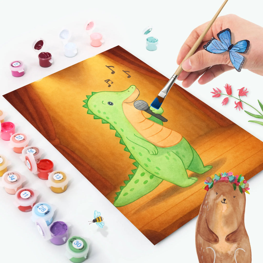 Paint by Numbers crocodile To sing Design Gift, giving, thank you, award, profit, athlete, hobby singers, Singing, vocals, live performance