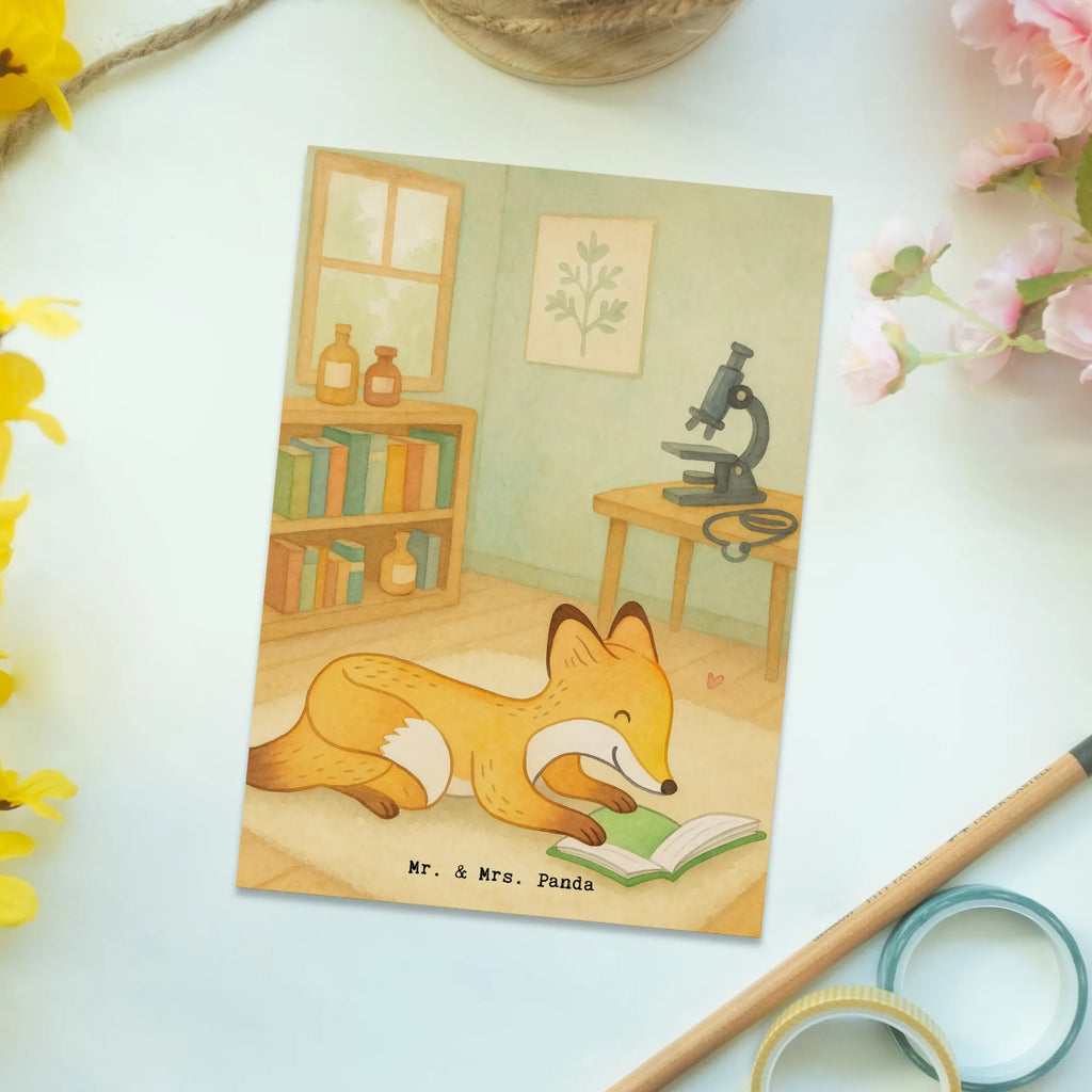 Postcard Fox To read Design Gift, giving, thank you, award, profit, athlete, bookworm, read books, read