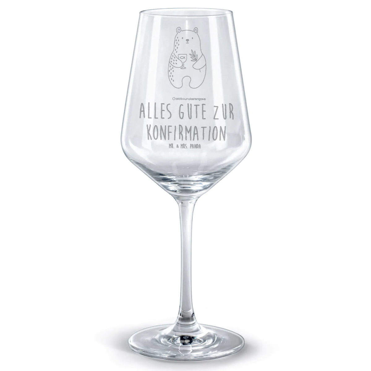 Rotwein Glas Bär Konfirmation