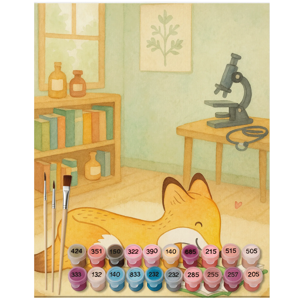 Paint by Numbers Fox To read Design Gift, giving, thank you, award, profit, athlete, read books, bookworm, read