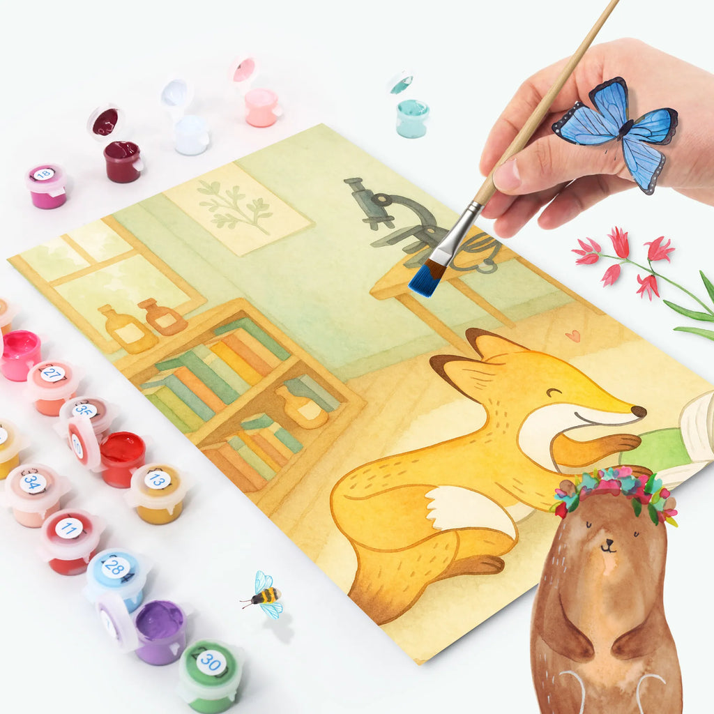 Paint by Numbers Fox To read Design Gift, giving, thank you, award, profit, athlete, read books, bookworm, read