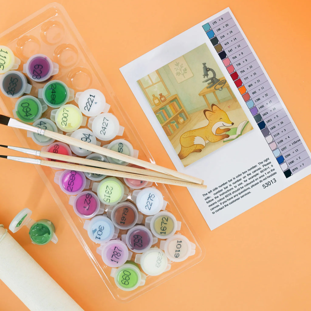 Paint by Numbers Fox To read Design Gift, giving, thank you, award, profit, athlete, read books, bookworm, read