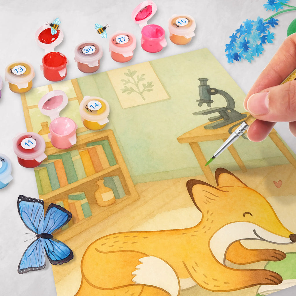 Paint by Numbers Fox To read Design Gift, giving, thank you, award, profit, athlete, read books, bookworm, read