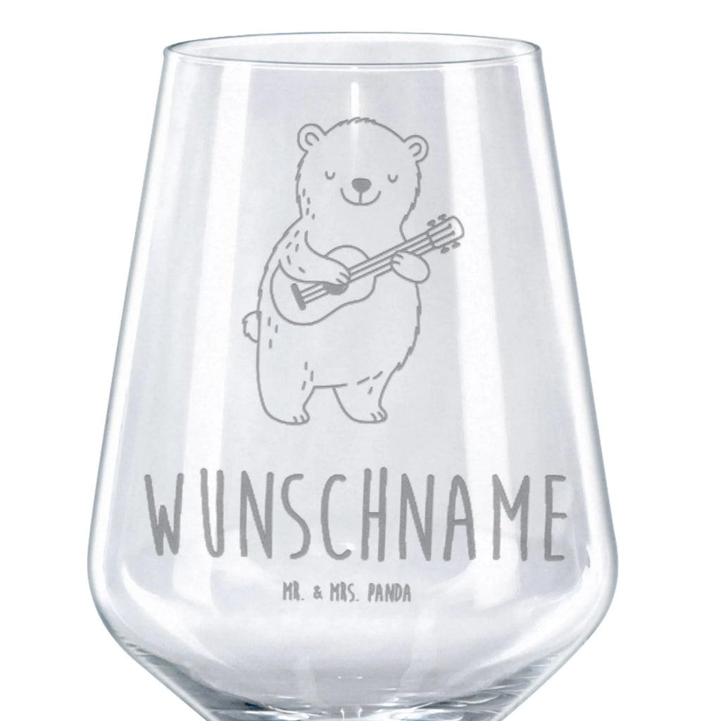 Rotweinglas Mit Gravur Bär Gitarre Personalisiertes Rotweinglas, Rotweinglas Mit Gravur, Instrumente, Geschenke Musiker, Musikliebhaber, Ensemble, Bär, Lagerfeuer, Gitarre, Gesang, Akustik