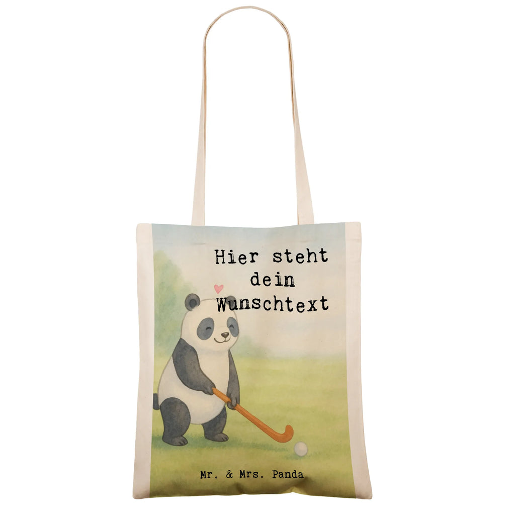 Personalisierte Tragetasche Panda Hockey spielen Design Stoffbeutel mit Namen, Personalisierte Beuteltasche, Tragetasche mit Namen, Tüte, Personalisierter Jutebeutel, Personalisierte Tasche, Einkaufsbeutel, Personalisierter Beutel, Einkaufstasche mit Namen, Tasche, Personalisierter Stoffbeutel, Personalisierte Kindergartentasche, Personalisierte Jutetasche, Strandtasche, Personalisierte Einkaufstasche, Statementbeutel, Shopper, Schultertasche, Umhängetasche, Geschenk, Schenken, Sport, Sportart, Hobby, Danke, Dankeschön, Auszeichnung, Gewinn, Sportler, Hockey spielen, Feldhockey, Hockeyschläger, Hockey Verein