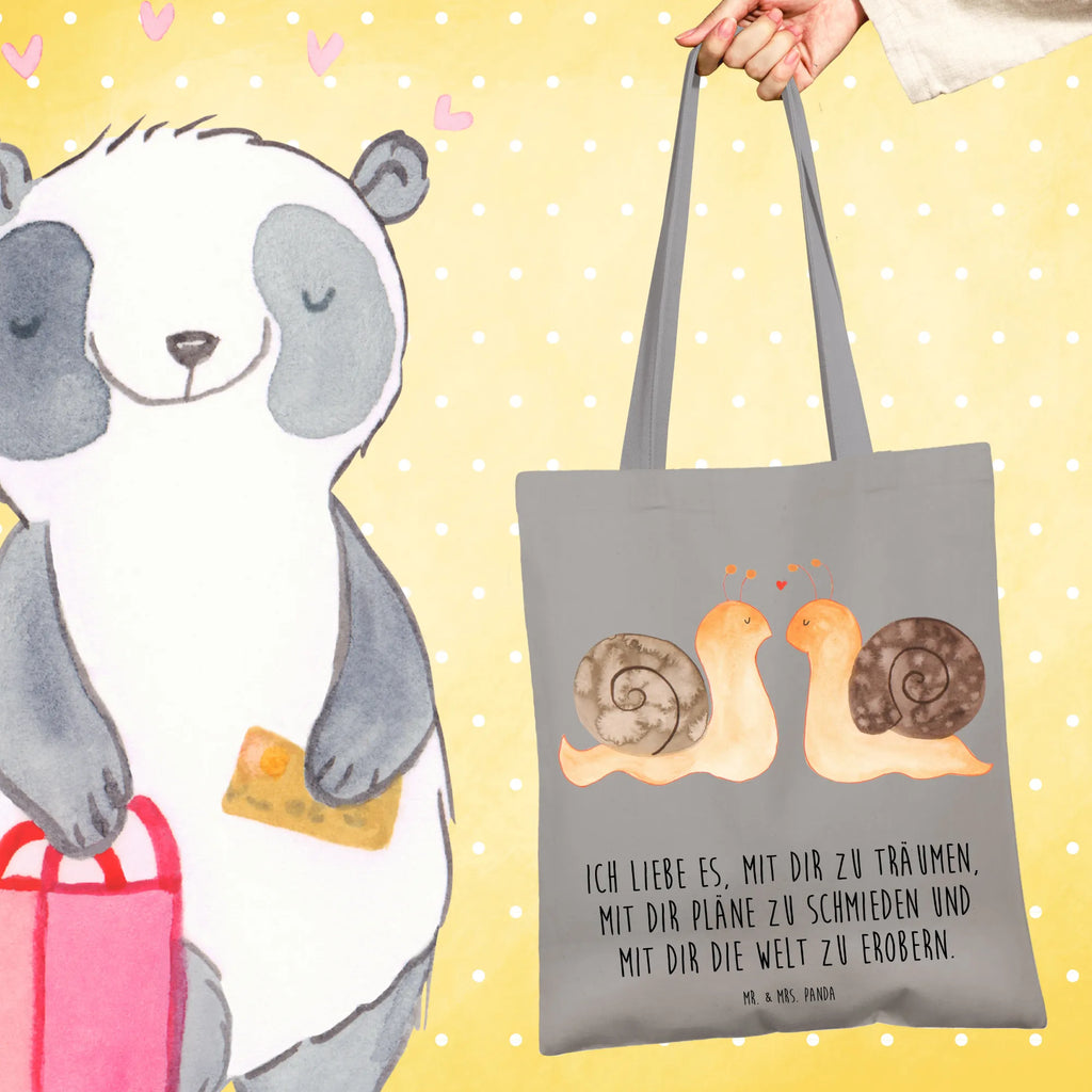 Tote bag Snails in love Strandtasche, Laptoptasche, Tragetasche, Schultertasche, Tasche, Beuteltasche, Umhängetasche, Jutetasche, Einkaufstasche, Badetasche, Stofftasche, Stoffbeutel, Einkaufstüte, Shopper, Beutel, Jutebeutel, Liebe, Partner, Freund, Freundin, Ehemann, Ehefrau, Heiraten, Verlobung, Heiratsantrag, Liebesgeschenk, Jahrestag, Hocheitstag