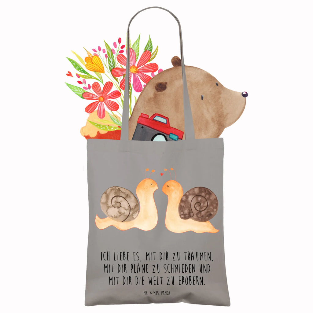 Tote bag Snails in love Strandtasche, Laptoptasche, Tragetasche, Schultertasche, Tasche, Beuteltasche, Umhängetasche, Jutetasche, Einkaufstasche, Badetasche, Stofftasche, Stoffbeutel, Einkaufstüte, Shopper, Beutel, Jutebeutel, Liebe, Partner, Freund, Freundin, Ehemann, Ehefrau, Heiraten, Verlobung, Heiratsantrag, Liebesgeschenk, Jahrestag, Hocheitstag