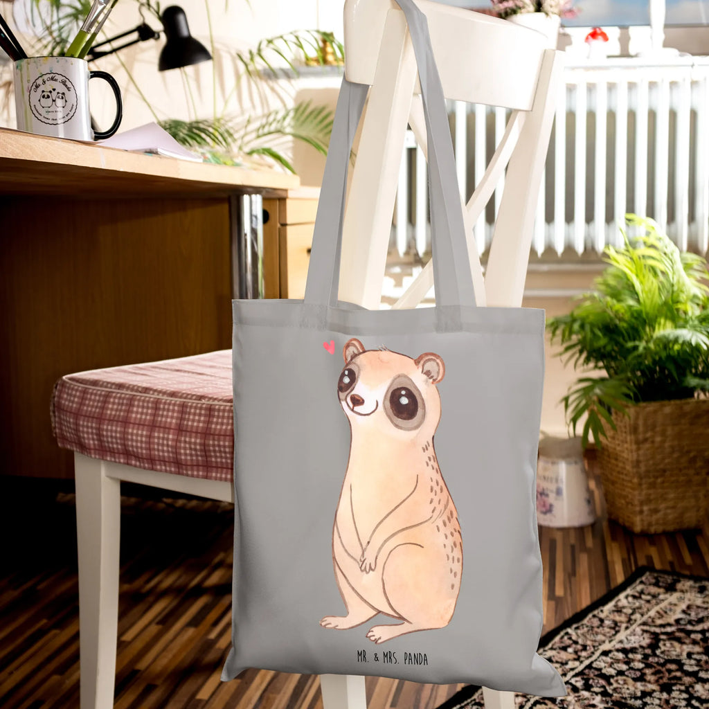 Tote bag Slow loris Happy Laptoptasche, Jutebeutel, Shopper, Tragetasche, Alltagstasche, Strandtasche, Leinentasche, Beuteltasche, Schultasche, uni tasche, baumwollbeutel, büchertasche, Einkaufstasche, Stoffbeutel, Henkeltasche, Einkaufsbeutel, Badetasche, Jutetasche, Beutel, Tasche, Schultertasche, Baumwolltasche, tote bag, Tüte, Statementbeutel, unitasche, shopping tasche, Stofftasche, bedruckte tasche, Einkaufstüte, Umhängetasche, Tiermotive, Tiere, lustige Sprüche, Gute Laune, Glück, Niedlich, Plumplori
