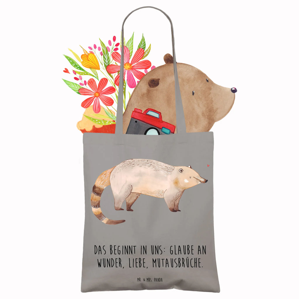 Tote bag Coati Tragetasche, Shopper, Einkaufstüte, Tasche, Strandtasche, Umhängetasche, Beuteltasche, Jutetasche, Jutebeutel, Stofftasche, Einkaufstasche, Badetasche, Beutel, Schultertasche, Laptoptasche, Stoffbeutel, Tiermotive, Gute Laune, lustige Sprüche, Tiere, Rüsselbär, Nasenbär, Bär, Nasenbären
