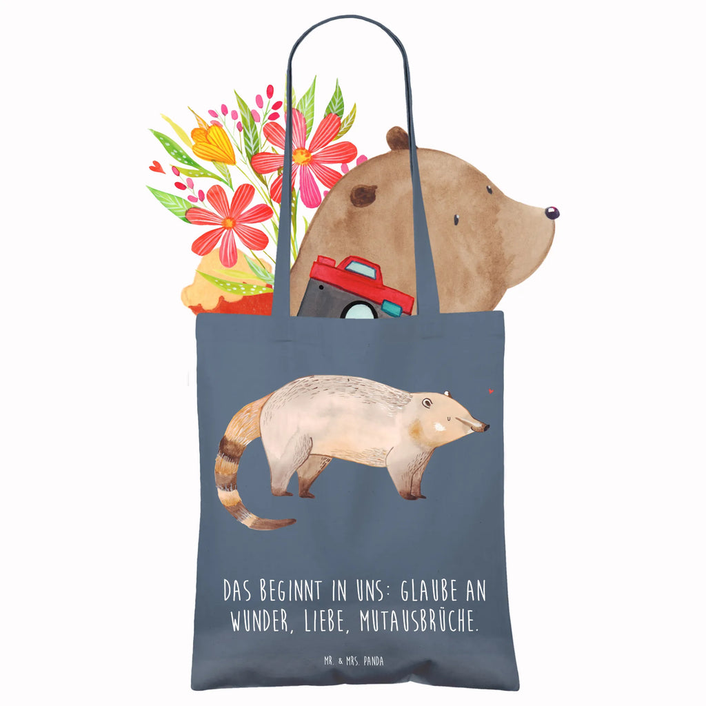 Tote bag Coati Tragetasche, Shopper, Einkaufstüte, Tasche, Strandtasche, Umhängetasche, Beuteltasche, Jutetasche, Jutebeutel, Stofftasche, Einkaufstasche, Badetasche, Beutel, Schultertasche, Laptoptasche, Stoffbeutel, Tiermotive, Gute Laune, lustige Sprüche, Tiere, Rüsselbär, Nasenbär, Bär, Nasenbären