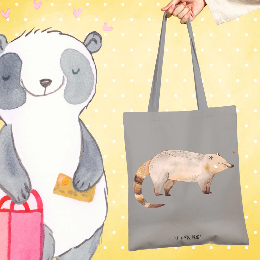 Tote bag Coati Tragetasche, Shopper, Einkaufstüte, Tasche, Strandtasche, Umhängetasche, Beuteltasche, Jutetasche, Jutebeutel, Stofftasche, Einkaufstasche, Badetasche, Beutel, Schultertasche, Laptoptasche, Stoffbeutel, Tiermotive, Gute Laune, lustige Sprüche, Tiere, Rüsselbär, Nasenbär, Bär, Nasenbären