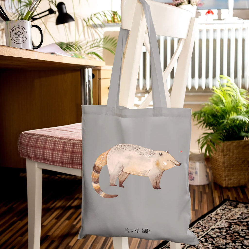 Tote bag Coati Tragetasche, Shopper, Einkaufstüte, Tasche, Strandtasche, Umhängetasche, Beuteltasche, Jutetasche, Jutebeutel, Stofftasche, Einkaufstasche, Badetasche, Beutel, Schultertasche, Laptoptasche, Stoffbeutel, Tiermotive, Gute Laune, lustige Sprüche, Tiere, Rüsselbär, Nasenbär, Bär, Nasenbären