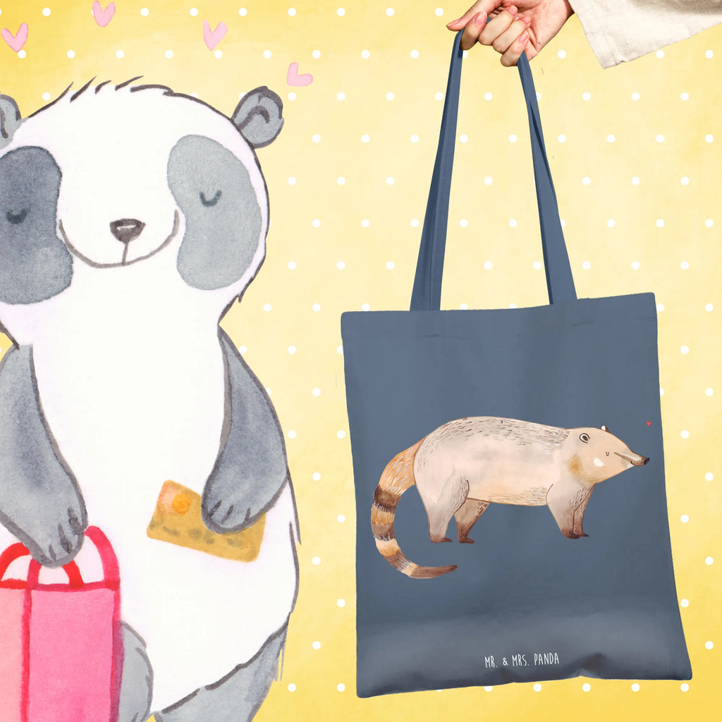 Tote bag Coati Tragetasche, Shopper, Einkaufstüte, Tasche, Strandtasche, Umhängetasche, Beuteltasche, Jutetasche, Jutebeutel, Stofftasche, Einkaufstasche, Badetasche, Beutel, Schultertasche, Laptoptasche, Stoffbeutel, Tiermotive, Gute Laune, lustige Sprüche, Tiere, Rüsselbär, Nasenbär, Bär, Nasenbären