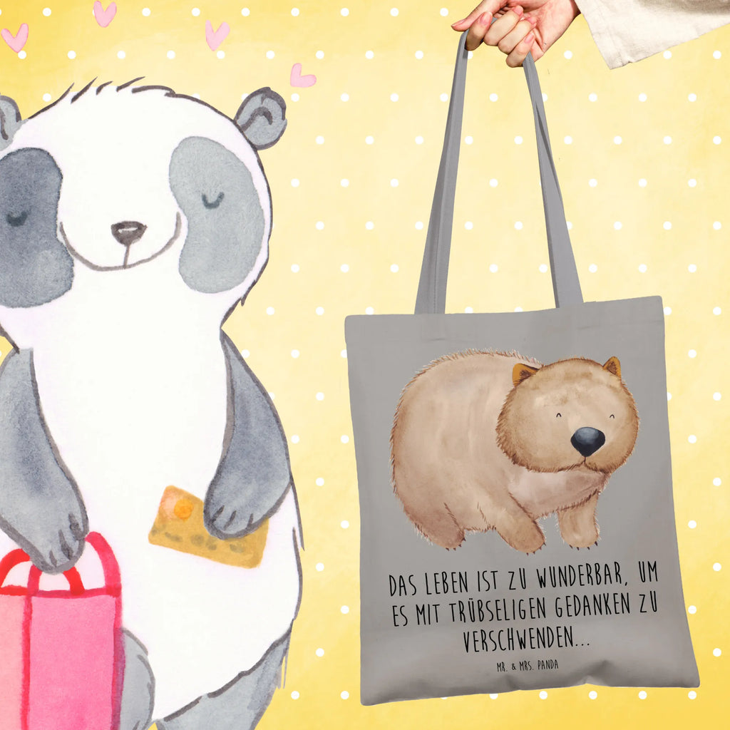 Tote bag Wombat cotton bag, jute bag, pouch, bag, Carrier bag, shopper, shoulder bag, cloth bag, shopping bag, small animals, cute, funny, cute animal motives, hand drawn, small world, funny sayings, good mood, happy, gifts, gift ideas, special gifts, animal lover, card, life is beautiful, Wombat, Australia, motivation, saying