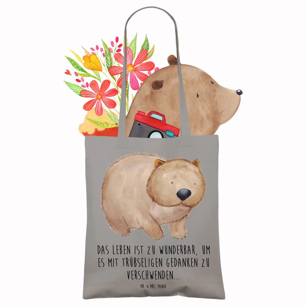 Tote bag Wombat cotton bag, jute bag, pouch, bag, Carrier bag, shopper, shoulder bag, cloth bag, shopping bag, small animals, cute, funny, cute animal motives, hand drawn, small world, funny sayings, good mood, happy, gifts, gift ideas, special gifts, animal lover, card, life is beautiful, Wombat, Australia, motivation, saying