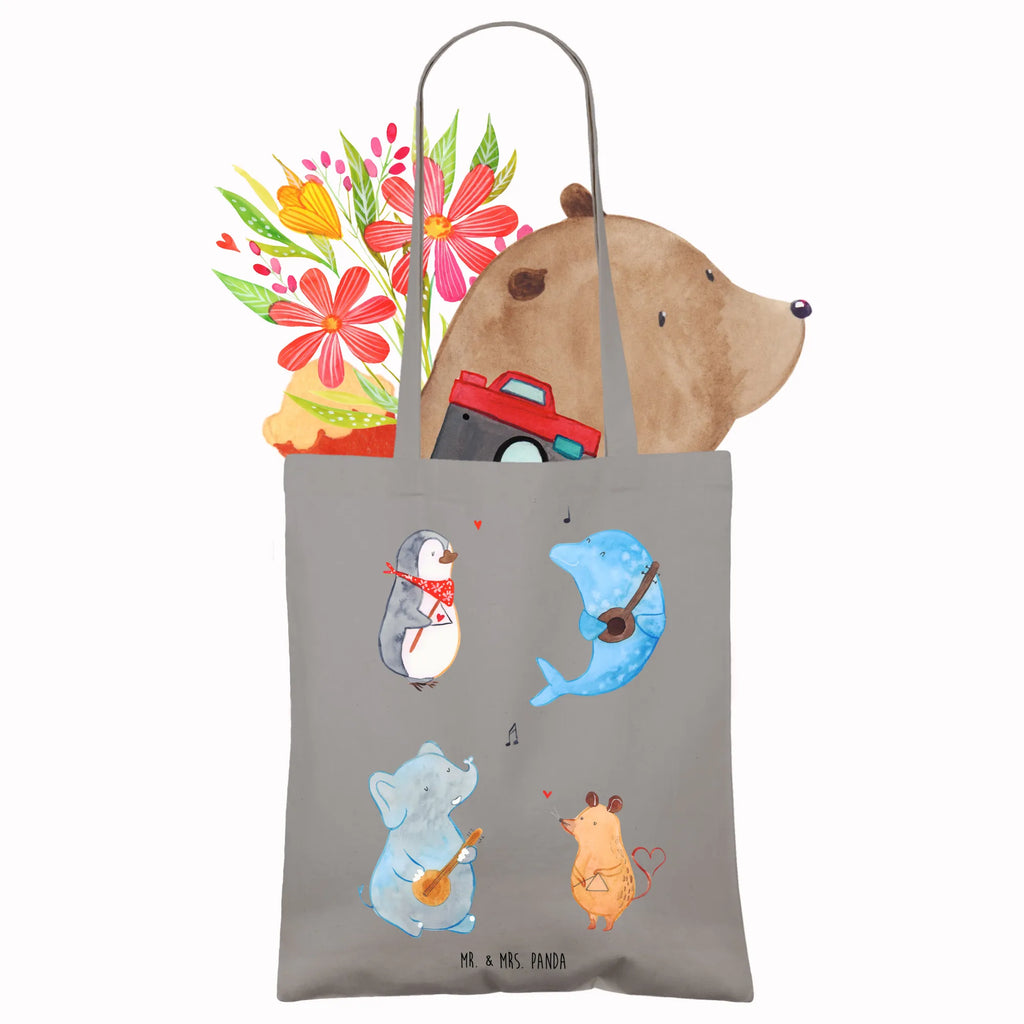 Torba Wielki zespół Beuteltasche, Stoffbeutel, Tasche, Jutebeutel, Tragetasche, Beutel, Badetasche, Strandtasche, Einkaufstüte, Umhängetasche, Laptoptasche, Jutetasche, Schultertasche, Einkaufstasche, Stofftasche, Shopper, Tiermotive, Gute Laune, lustige Sprüche, Tiere, Hund, Gitarre, Musikanten, Maus, Elefant, Triangel, Musik, Pinguin, Band, Delfin