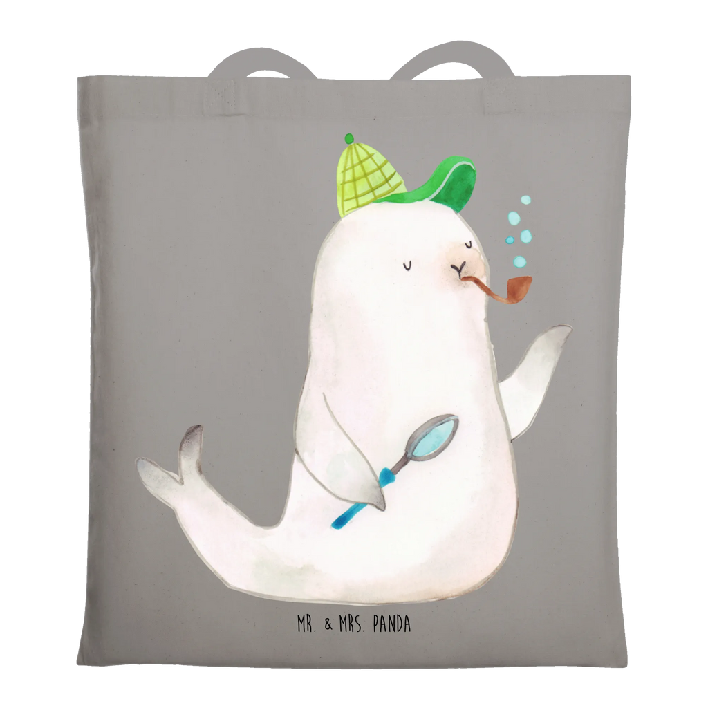 Tote bag seal sherlock cloth bag, shoulder bag, shopper, pouch, bag, shopping bag, Carrier bag, cotton bag, jute bag, small animals, cute, funny, cute animal motives, hand drawn, small world, funny sayings, good mood, happy, gifts, gift ideas, special gifts, animal lover, card