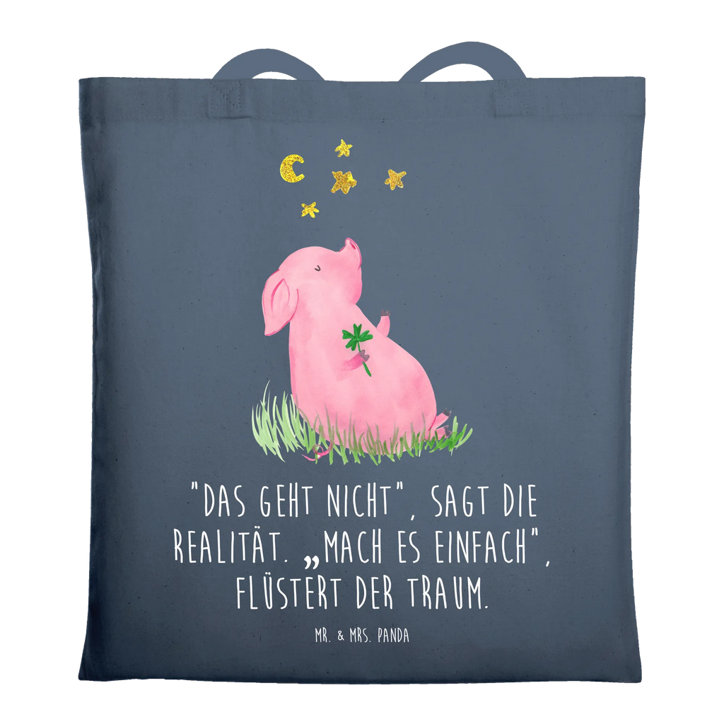 Tote bag Pig Luck cloth bag, bag, shopper, shopping bag, jute bag, pouch, Carrier bag, shoulder bag, cotton bag, small animals, cute, funny, cute animal motives, hand drawn, small world, funny sayings, good mood, happy, gifts, gift ideas, special gifts, animal lover, card, motivation, goals, lucky charm, asterisks, piglet, pig, stars, Lucky bastard. Luck, dreams