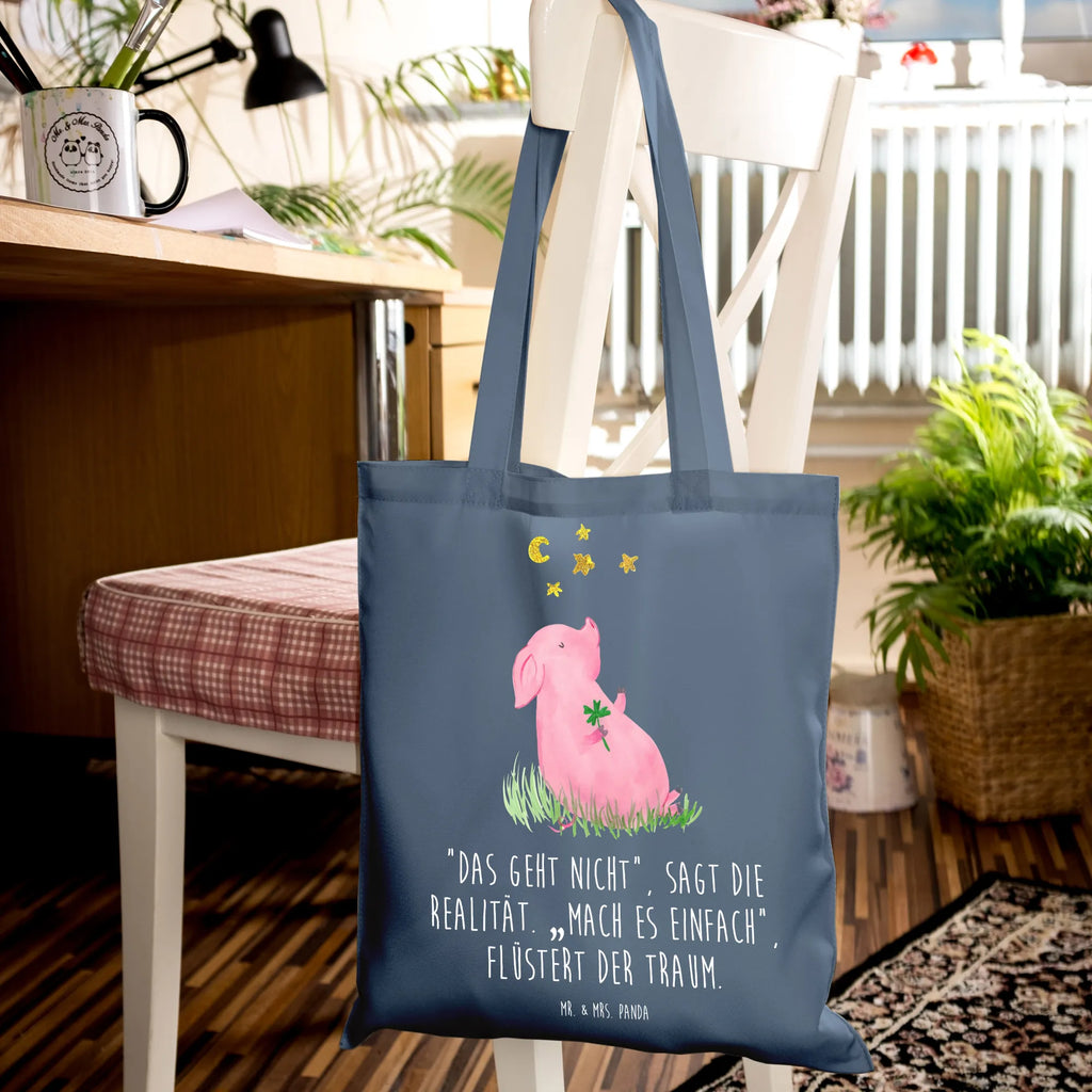 Tote bag Pig Luck cloth bag, bag, shopper, shopping bag, jute bag, pouch, Carrier bag, shoulder bag, cotton bag, small animals, cute, funny, cute animal motives, hand drawn, small world, funny sayings, good mood, happy, gifts, gift ideas, special gifts, animal lover, card, motivation, goals, lucky charm, asterisks, piglet, pig, stars, Lucky bastard. Luck, dreams