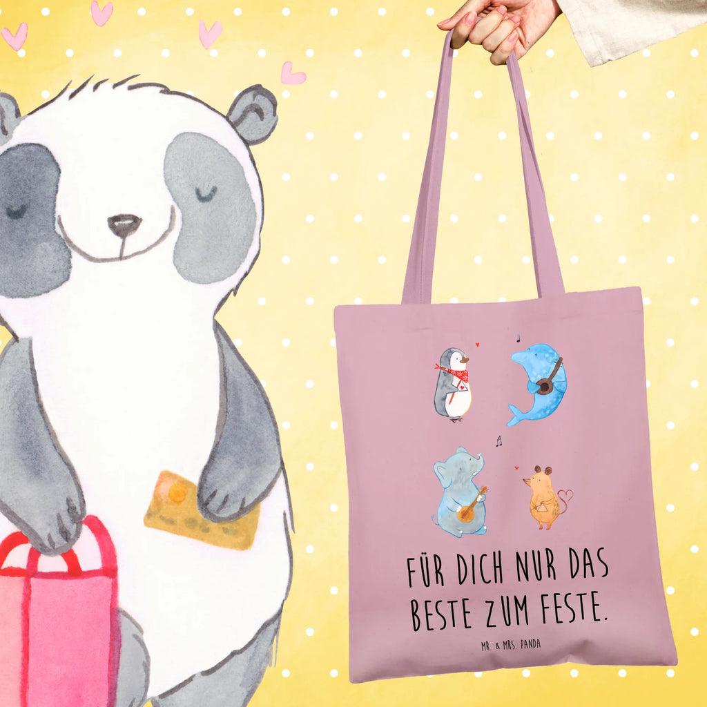 Torba Wielki zespół Beuteltasche, Stoffbeutel, Tasche, Jutebeutel, Tragetasche, Beutel, Badetasche, Strandtasche, Einkaufstüte, Umhängetasche, Laptoptasche, Jutetasche, Schultertasche, Einkaufstasche, Stofftasche, Shopper, Tiermotive, Gute Laune, lustige Sprüche, Tiere, Hund, Gitarre, Musikanten, Maus, Elefant, Triangel, Musik, Pinguin, Band, Delfin