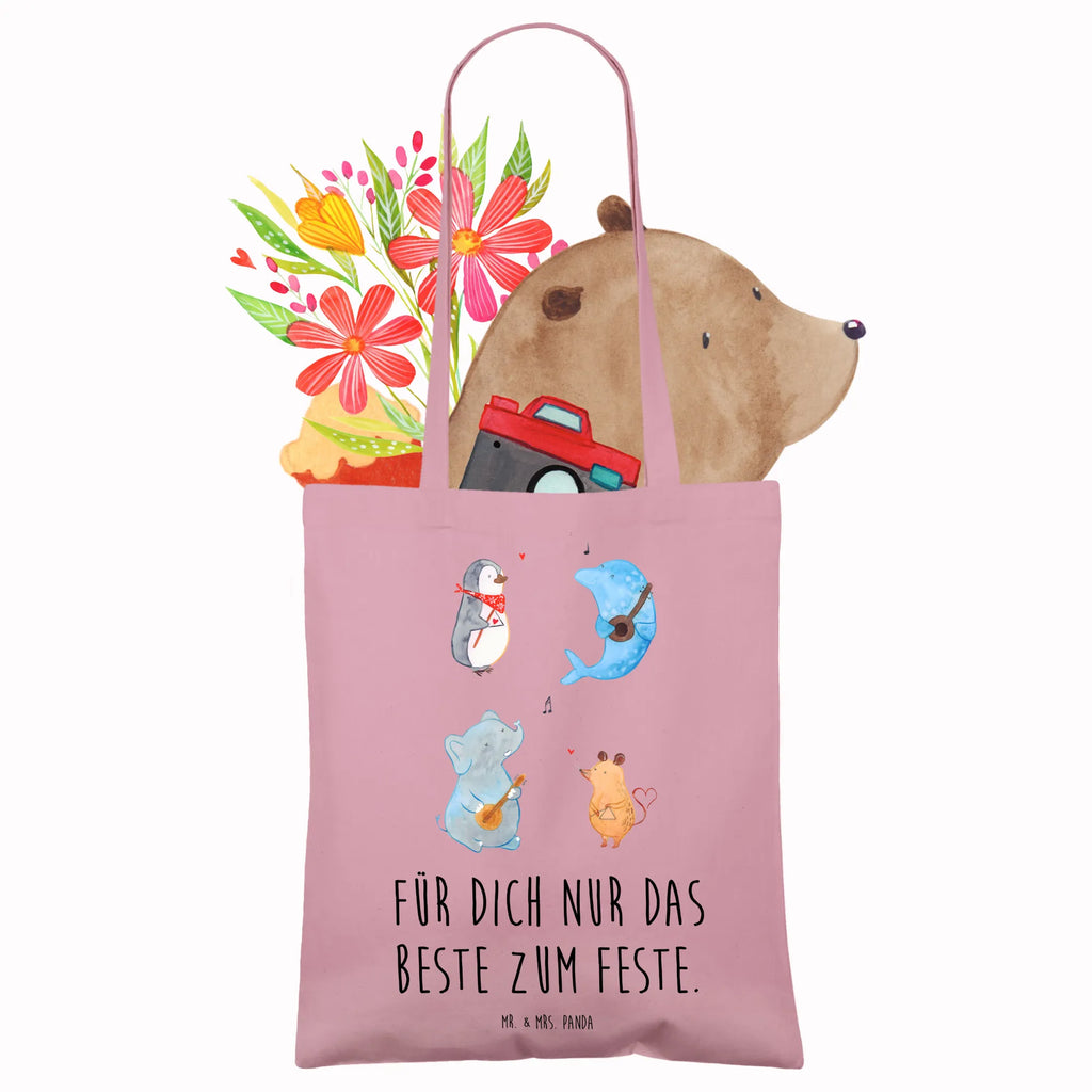 Torba Wielki zespół Beuteltasche, Stoffbeutel, Tasche, Jutebeutel, Tragetasche, Beutel, Badetasche, Strandtasche, Einkaufstüte, Umhängetasche, Laptoptasche, Jutetasche, Schultertasche, Einkaufstasche, Stofftasche, Shopper, Tiermotive, Gute Laune, lustige Sprüche, Tiere, Hund, Gitarre, Musikanten, Maus, Elefant, Triangel, Musik, Pinguin, Band, Delfin