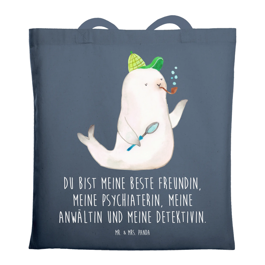 Tote bag seal sherlock cloth bag, shoulder bag, shopper, pouch, bag, shopping bag, Carrier bag, cotton bag, jute bag, small animals, cute, funny, cute animal motives, hand drawn, small world, funny sayings, good mood, happy, gifts, gift ideas, special gifts, animal lover, card