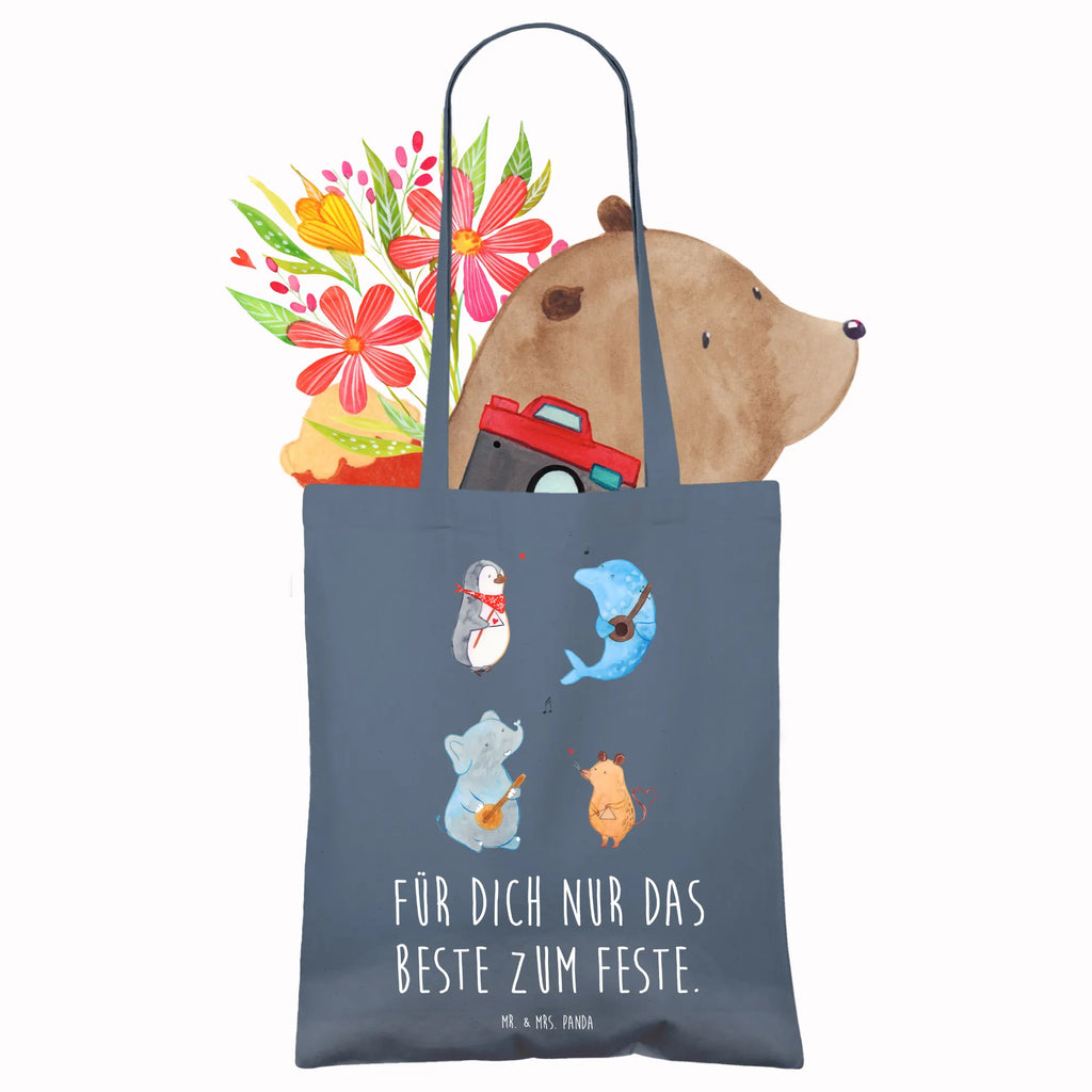 Torba Wielki zespół Beuteltasche, Stoffbeutel, Tasche, Jutebeutel, Tragetasche, Beutel, Badetasche, Strandtasche, Einkaufstüte, Umhängetasche, Laptoptasche, Jutetasche, Schultertasche, Einkaufstasche, Stofftasche, Shopper, Tiermotive, Gute Laune, lustige Sprüche, Tiere, Hund, Gitarre, Musikanten, Maus, Elefant, Triangel, Musik, Pinguin, Band, Delfin