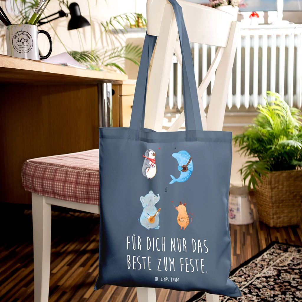 Torba Wielki zespół Beuteltasche, Stoffbeutel, Tasche, Jutebeutel, Tragetasche, Beutel, Badetasche, Strandtasche, Einkaufstüte, Umhängetasche, Laptoptasche, Jutetasche, Schultertasche, Einkaufstasche, Stofftasche, Shopper, Tiermotive, Gute Laune, lustige Sprüche, Tiere, Hund, Gitarre, Musikanten, Maus, Elefant, Triangel, Musik, Pinguin, Band, Delfin