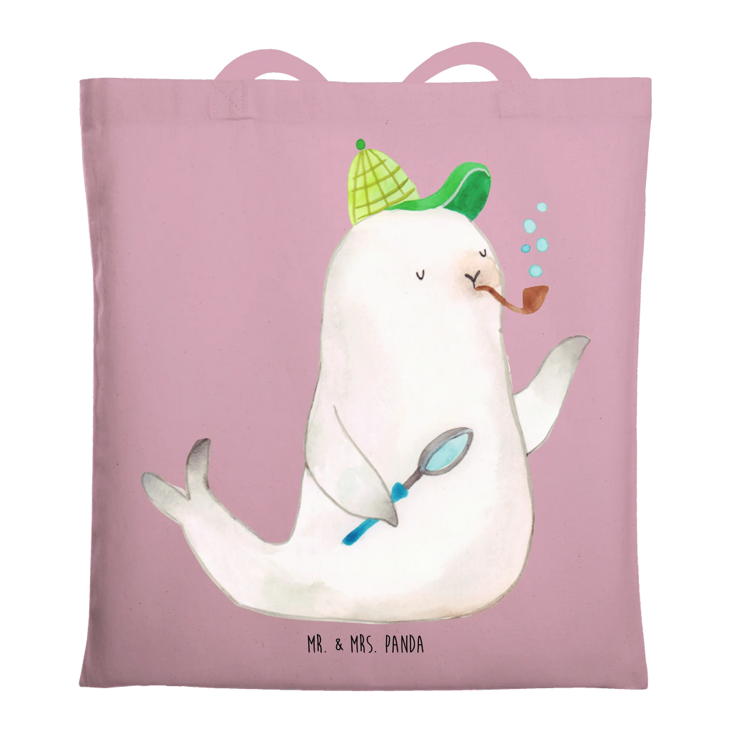 Tote bag seal sherlock cloth bag, shoulder bag, shopper, pouch, bag, shopping bag, Carrier bag, cotton bag, jute bag, small animals, cute, funny, cute animal motives, hand drawn, small world, funny sayings, good mood, happy, gifts, gift ideas, special gifts, animal lover, card