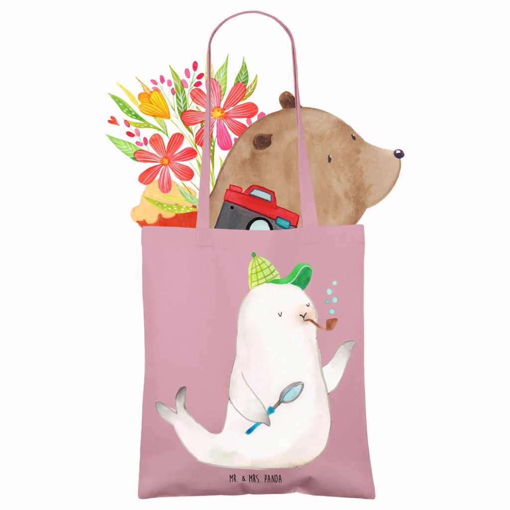 Tote bag seal sherlock cloth bag, shoulder bag, shopper, pouch, bag, shopping bag, Carrier bag, cotton bag, jute bag, small animals, cute, funny, cute animal motives, hand drawn, small world, funny sayings, good mood, happy, gifts, gift ideas, special gifts, animal lover, card