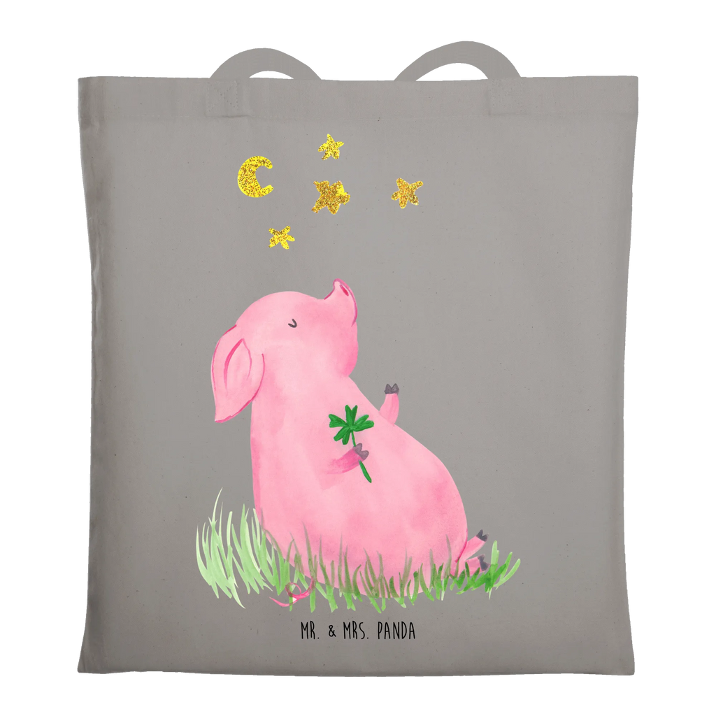 Tote bag Pig Luck cloth bag, bag, shopper, shopping bag, jute bag, pouch, Carrier bag, shoulder bag, cotton bag, small animals, cute, funny, cute animal motives, hand drawn, small world, funny sayings, good mood, happy, gifts, gift ideas, special gifts, animal lover, card, motivation, goals, lucky charm, asterisks, piglet, pig, stars, Lucky bastard. Luck, dreams