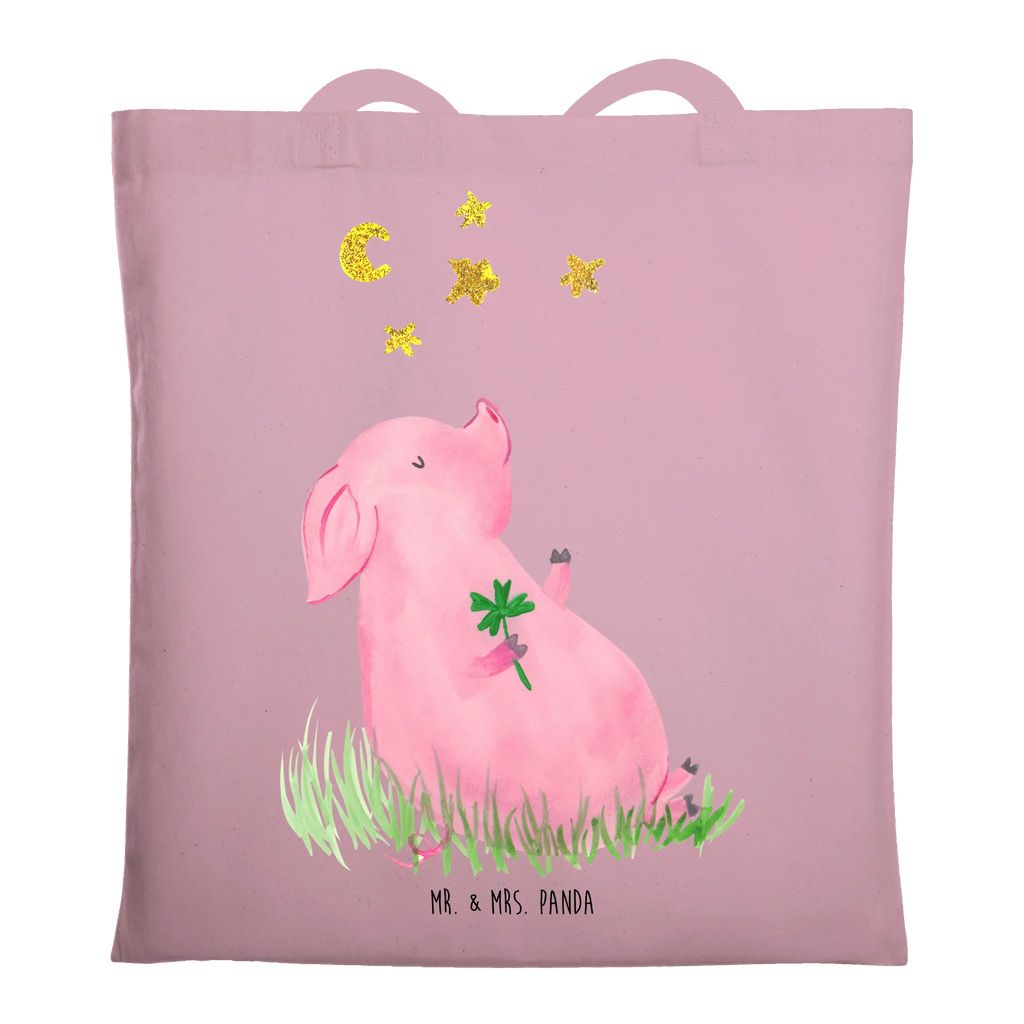 Tote bag Pig Luck cloth bag, bag, shopper, shopping bag, jute bag, pouch, Carrier bag, shoulder bag, cotton bag, small animals, cute, funny, cute animal motives, hand drawn, small world, funny sayings, good mood, happy, gifts, gift ideas, special gifts, animal lover, card, motivation, goals, lucky charm, asterisks, piglet, pig, stars, Lucky bastard. Luck, dreams