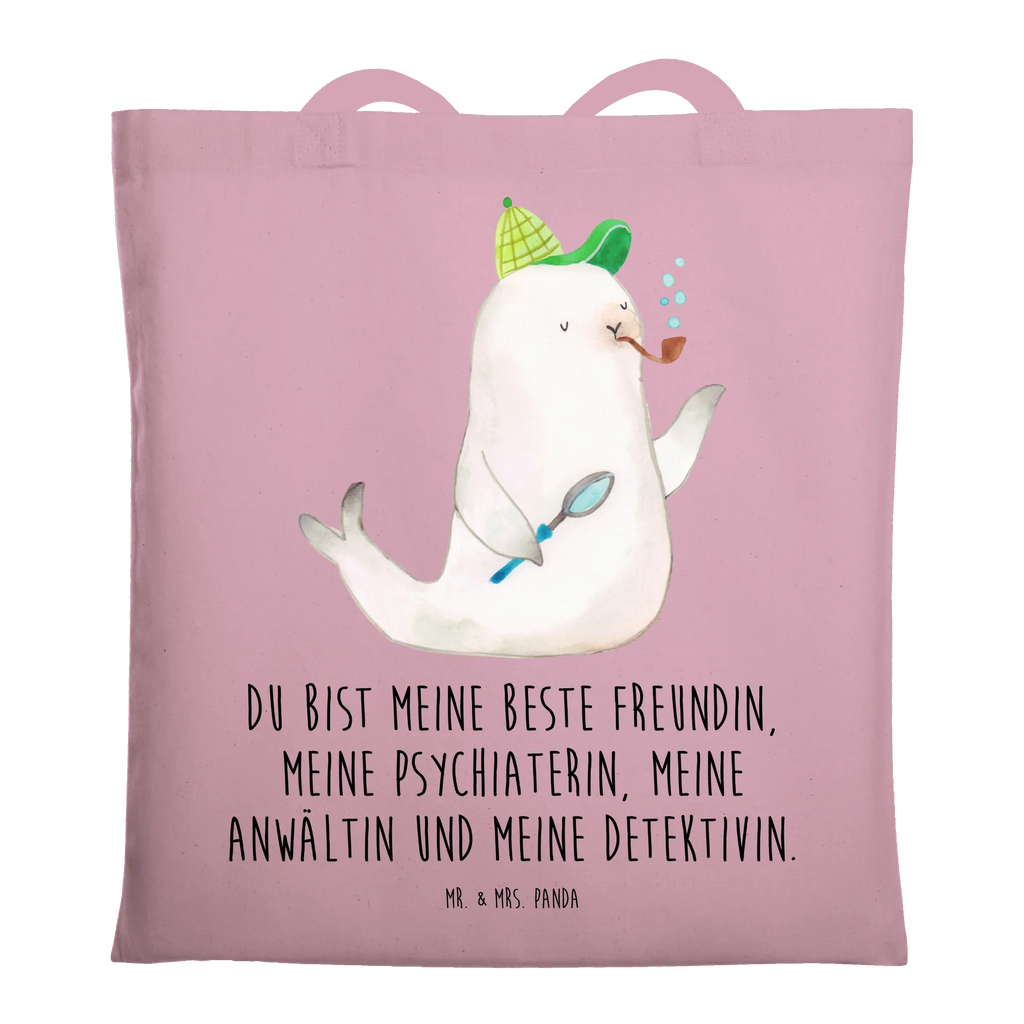 Tote bag seal sherlock cloth bag, shoulder bag, shopper, pouch, bag, shopping bag, Carrier bag, cotton bag, jute bag, small animals, cute, funny, cute animal motives, hand drawn, small world, funny sayings, good mood, happy, gifts, gift ideas, special gifts, animal lover, card