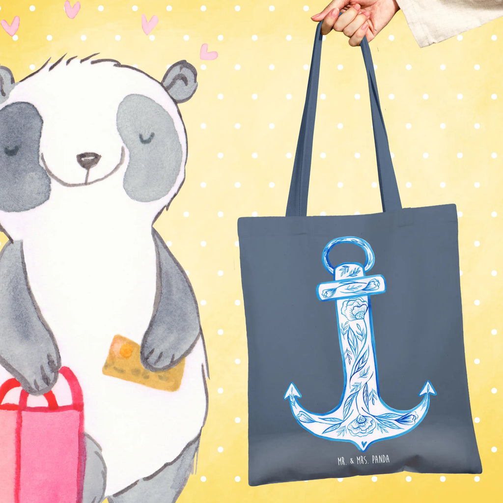 Tote bag anchor Blue cloth bag, Carrier bag, shopper, cotton bag, shoulder bag, shopping bag, jute bag, pouch, bag, small animals, cute, funny, cute animal motives, hand drawn, small world, funny sayings, good mood, happy, gifts, gift ideas, special gifts, animal lover, card