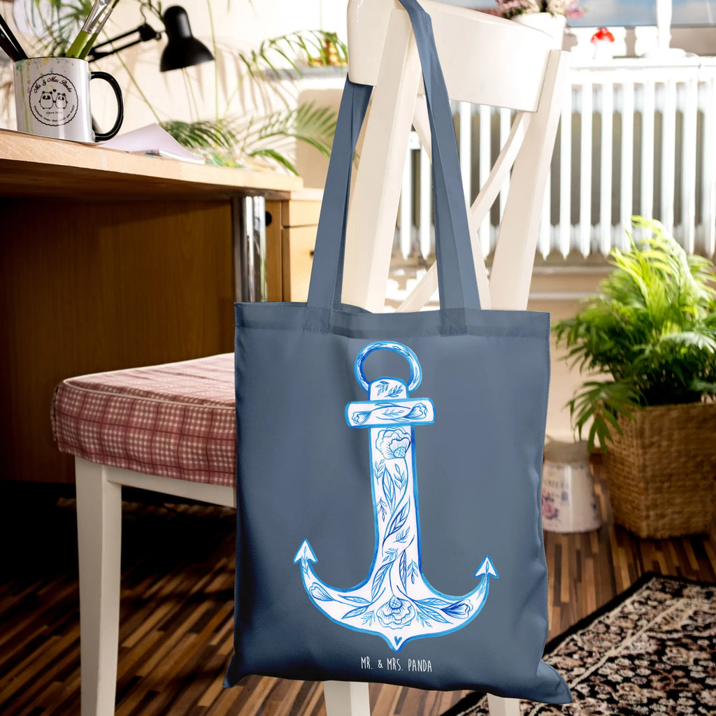 Tote bag anchor Blue cloth bag, Carrier bag, shopper, cotton bag, shoulder bag, shopping bag, jute bag, pouch, bag, small animals, cute, funny, cute animal motives, hand drawn, small world, funny sayings, good mood, happy, gifts, gift ideas, special gifts, animal lover, card