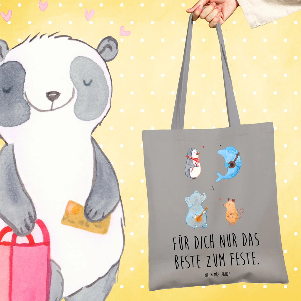 Torba Wielki zespół Beuteltasche, Stoffbeutel, Tasche, Jutebeutel, Tragetasche, Beutel, Badetasche, Strandtasche, Einkaufstüte, Umhängetasche, Laptoptasche, Jutetasche, Schultertasche, Einkaufstasche, Stofftasche, Shopper, Tiermotive, Gute Laune, lustige Sprüche, Tiere, Hund, Gitarre, Musikanten, Maus, Elefant, Triangel, Musik, Pinguin, Band, Delfin