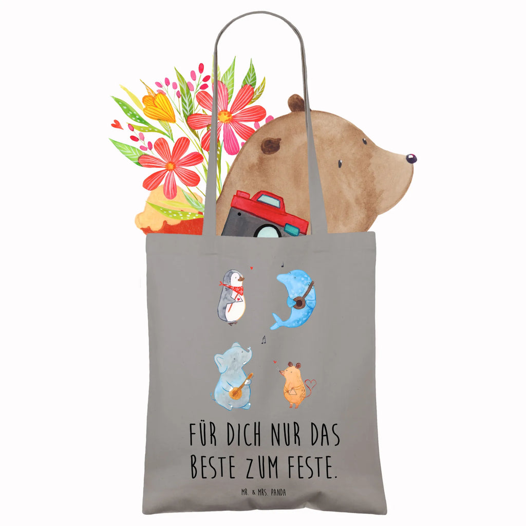 Torba Wielki zespół Beuteltasche, Stoffbeutel, Tasche, Jutebeutel, Tragetasche, Beutel, Badetasche, Strandtasche, Einkaufstüte, Umhängetasche, Laptoptasche, Jutetasche, Schultertasche, Einkaufstasche, Stofftasche, Shopper, Tiermotive, Gute Laune, lustige Sprüche, Tiere, Hund, Gitarre, Musikanten, Maus, Elefant, Triangel, Musik, Pinguin, Band, Delfin