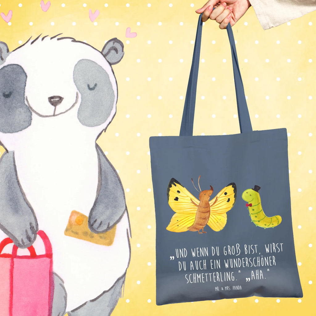 Tote bag Caterpillar butterfly jute bag, cotton bag, shopping bag, bag, shoulder bag, pouch, Carrier bag, cloth bag, shopper, small animals, cute, funny, cute animal motives, hand drawn, small world, funny sayings, good mood, happy, gifts, gift ideas, special gifts, animal lover, card, butterfly, growing up, cocoon, hat, lemon butterfly, beauty, development, Caterpillar