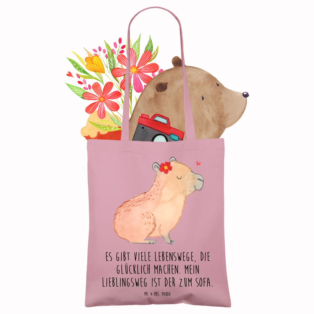 Tragetasche Capybara Blume Beuteltasche, Badetasche, Shopper, Jutebeutel, Tasche, Schultertasche, Stofftasche, Strandtasche, Tragetasche, Laptoptasche, Jutetasche, Einkaufstüte, Stoffbeutel, Umhängetasche, Beutel, Einkaufstasche, Tiermotive, Gute Laune, lustige Sprüche, Tiere, Capybara