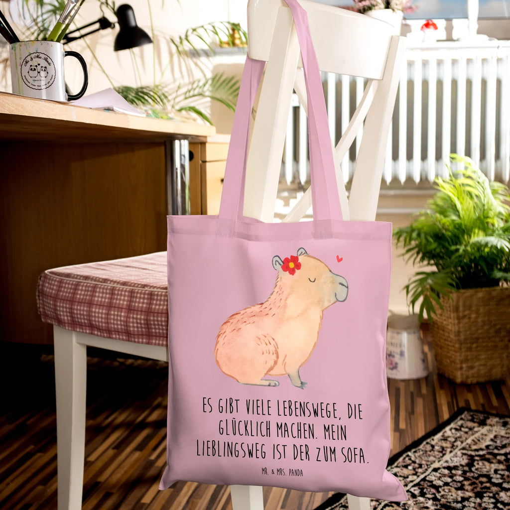 Tragetasche Capybara Blume Beuteltasche, Badetasche, Shopper, Jutebeutel, Tasche, Schultertasche, Stofftasche, Strandtasche, Tragetasche, Laptoptasche, Jutetasche, Einkaufstüte, Stoffbeutel, Umhängetasche, Beutel, Einkaufstasche, Tiermotive, Gute Laune, lustige Sprüche, Tiere, Capybara