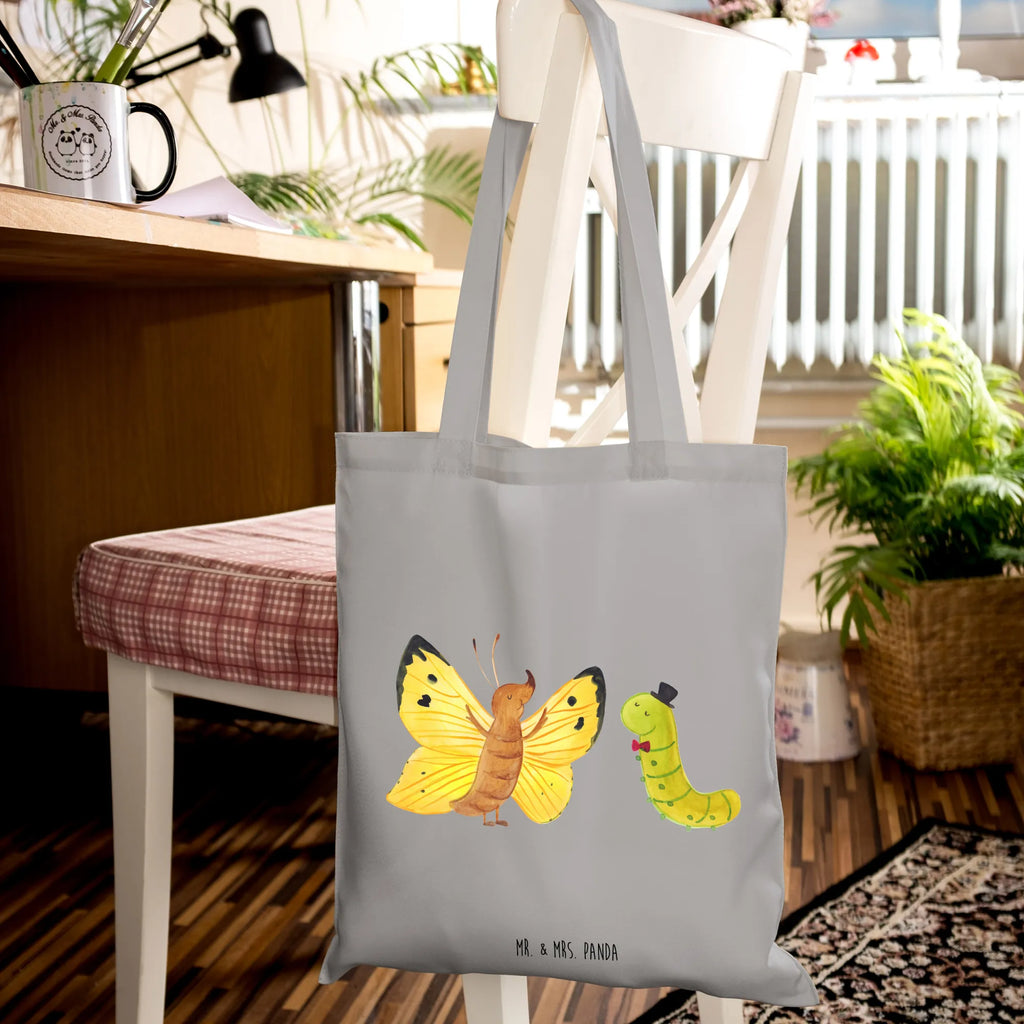 Tote bag Caterpillar butterfly jute bag, cotton bag, shopping bag, bag, shoulder bag, pouch, Carrier bag, cloth bag, shopper, small animals, cute, funny, cute animal motives, hand drawn, small world, funny sayings, good mood, happy, gifts, gift ideas, special gifts, animal lover, card, butterfly, growing up, cocoon, hat, lemon butterfly, beauty, development, Caterpillar